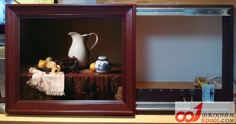 大熊自制配电箱推拉装饰画!<em>专业装裱</em>十字绣、