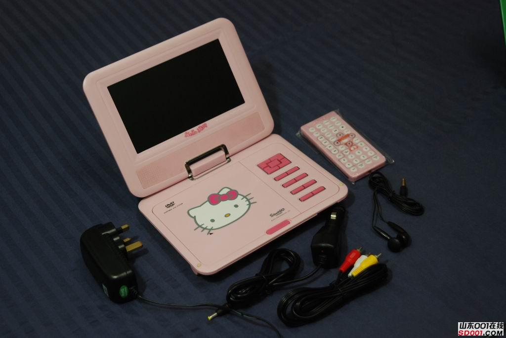 班牙ingo正版hello kitty便携移动车载DVD播放机