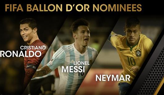 FIFA金球奖三人候选名单 梅西内少C罗终极PK