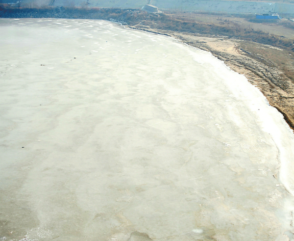 俯瞰济南建邦黄河大桥:黄河已被冰凌覆盖-济南